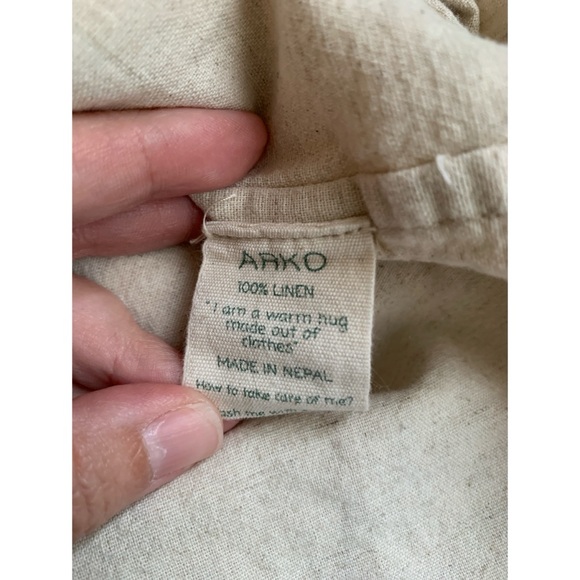 Arko Linen Button Down Shirt Men’s Size Medium - Picture 4 of 4